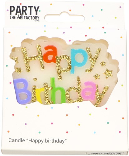 Kaarsje 'Happy birthday' 10.5cm 1 Stuk-3