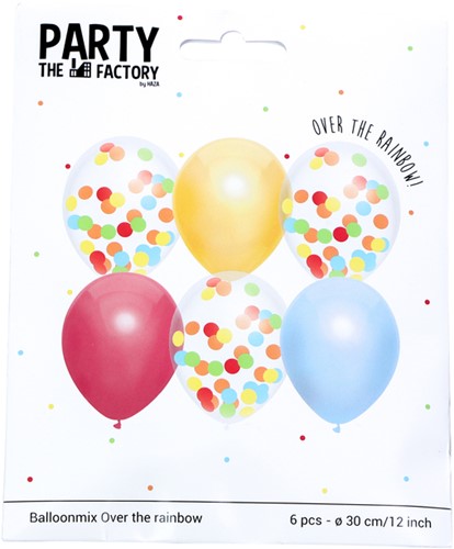 Ballonnen Haza Over The Rainbow 30cm 6st ass 6 Stuk-2