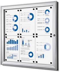 Vergrendelbaar Notitiebord Indoor Zilver 6x A4 1 Stuk