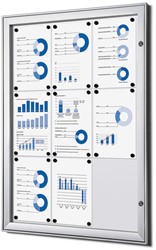 Vergrendelbaar Notitiebord Indoor Zilver 9x A4 1 Stuk