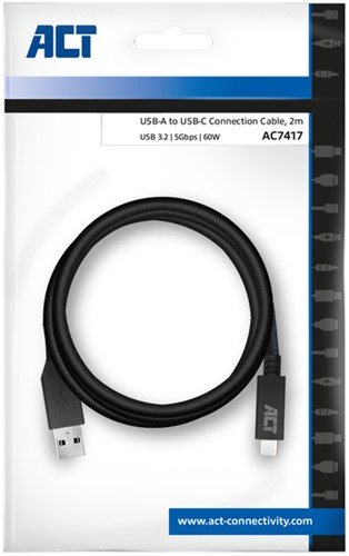 Kabel ACT USB A 3.2 naar USB-C 2 meter 1 Stuk-2