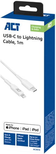 Kabel ACT USB-C naar Lightning laad -en data 1m 1 Stuk-2