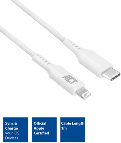 Kabel ACT USB-C naar Lightning laad -en data 1m 1 Stuk-3