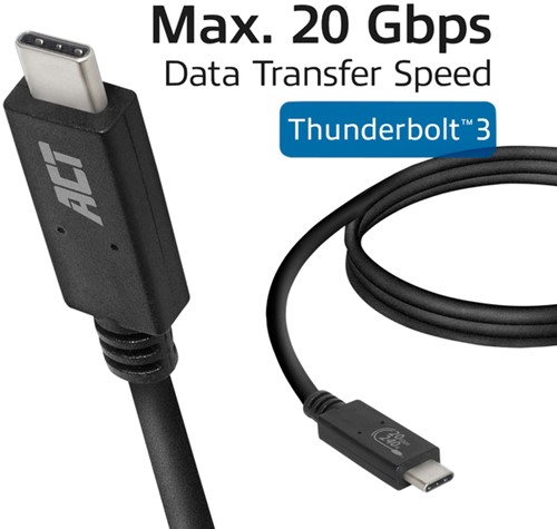 Kabel ACT USB-C USB 4 20Gbps Thunderb. 3 1 meter 1 Stuk-1