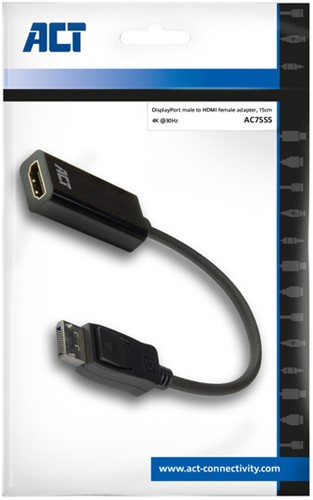 Adapter ACT DisplayPort naar HDMI 4K 0.15 meter 1 Stuk-2
