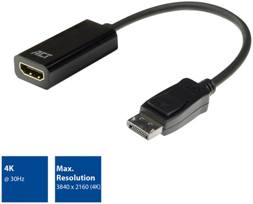 Adapter ACT DisplayPort naar HDMI 4K 0.15 meter 1 Stuk-3