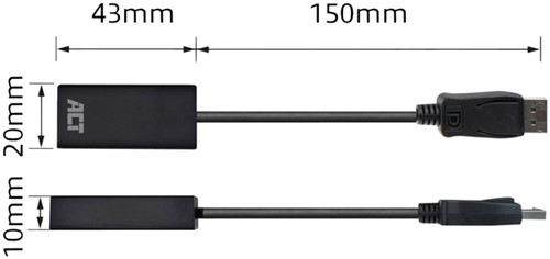 Adapter ACT DisplayPort naar HDMI 4K 0.15 meter 1 Stuk-1