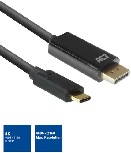 Kabel ACT USB-C naar Displayport 60Hz 2 meter 1 Stuk-3