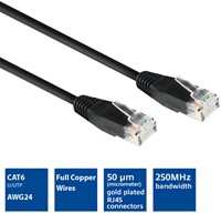 Kabel ACT CAT6 Network koper 0.9 meter zwart 1 Stuk-1