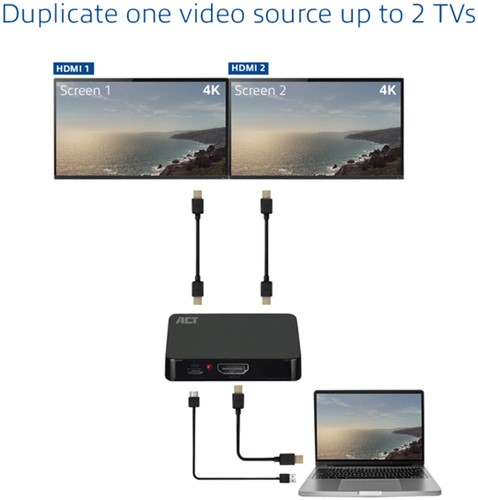 Splitter ACT 4K HDMI 1.4 2 poorts USB powered 1 Stuk-2