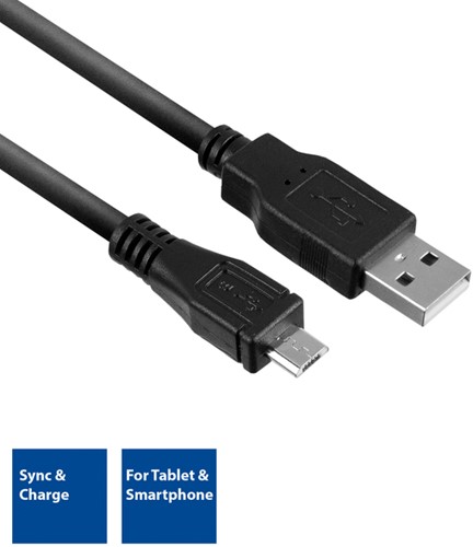 Kabel ACT USB 2.0 naar MicroB laad -en data 1m 1 Stuk-3