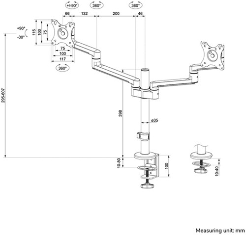 Monitorarm Neomounts DS60-425BL2 zwart 1 Stuk-2