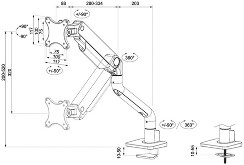 Monitorarm Neomounts DS70S-950BL1 zwart 1 Stuk-2