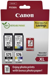 Inktcartridge Canon PG-575XL CL-576XL zw+kl+papier 1 Stuk