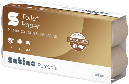 Toiletpapier Satino MT1 PureSoft 3laags 250 vel 8 Rol
