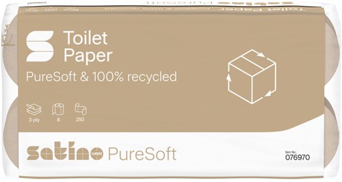 Toiletpapier Satino MT1 Puresoft 3-laags 250 vel naturel 076970-2