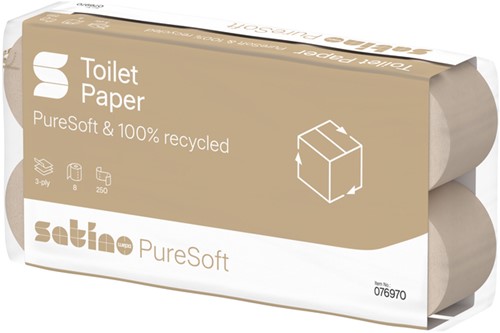 Toiletpapier Satino MT1 Puresoft 3-laags 250 vel naturel 076970-3