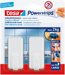 Haken tesa Powerstrips LARGE Classic zelfkl wit 2 Stuk