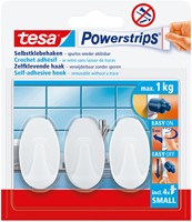 Haken tesa Powerstrips SMALL Ovaal zelfkl  wit 3 Stuk