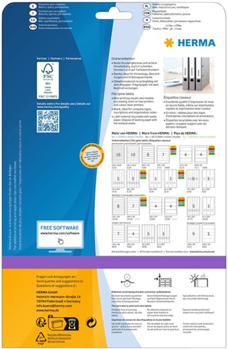 Rugetiket HERMA 5123 192x59mm wit 100 etiketten 25 Vel-2