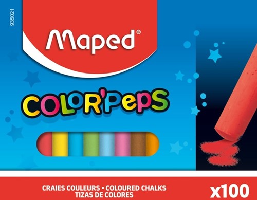 Schoolbordkrijt Maped Color'Peps ds 100st assorti 100 Stuk