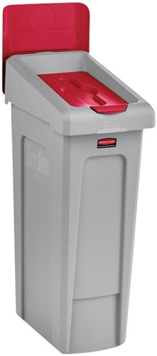 Deksel Rubbermaid Slim Jim RS gesloten rood 1 Stuk-2