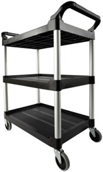 Serveerwagen Rubbermaid met 10cm zwenkwielen zwart 1 Stuk