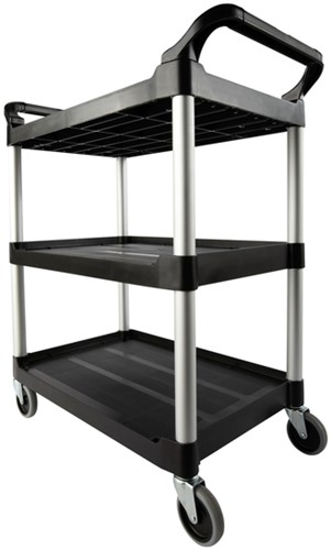 Serveerwagen Rubbermaid met 10cm zwenkwielen zwart 1 Stuk