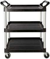 Serveerwagen Rubbermaid met 10cm zwenkwielen zwart 1 Stuk-2