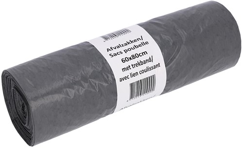 Afvalzak Cleaninq 60x80cm rcycld T30 60L grijs 25 Zak