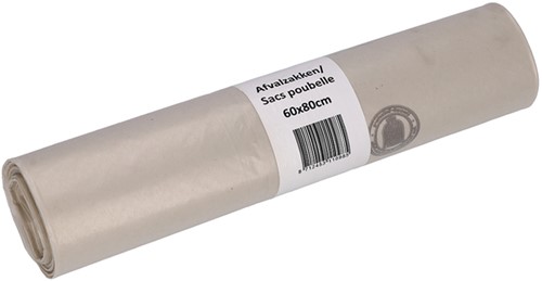 Afvalzak Cleaninq 60x80cm recycled T50 60L transp 20 Zak