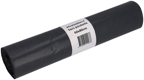 Afvalzak Cleaninq 60x80cm recycled T50 60L grijs 20 Zak