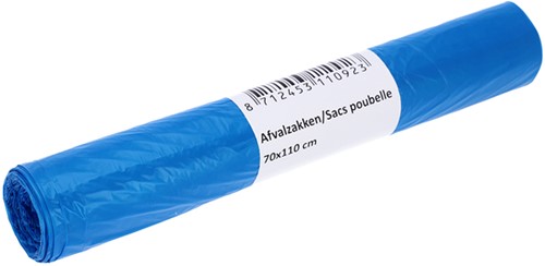 Afvalzak Cleaninq 70x110cm T25 120L blauw 20 Zak