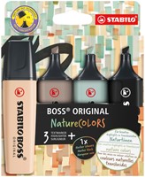 Markeerstift STABILO Boss 70/4 etui à 4st nature 4 Stuk