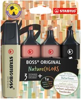 Markeerstift STABILO Boss 70/4 etui à 4st nature 4 Stuk