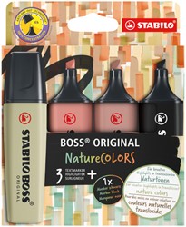 Markeerstift STABILO Boss 70/4 etui à 4st nature 4 Stuk