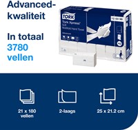 Handdoek Tork H2 Advanced 2laags 212x255mm wit 21 Stuk-2