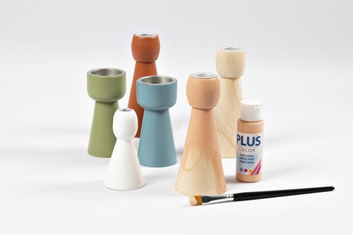 Kandelaar Creativ Company hout conisch 14.5cm 1 Stuk-3