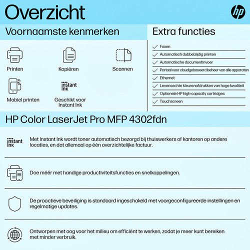 Multifunctional Laser HP Color LaserJet 4302fdn 1 Stuk-2