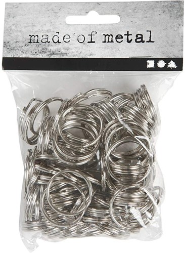 Sleutelring Crea Com zilverkleurig 25mm 100 stuks 100 Stuk