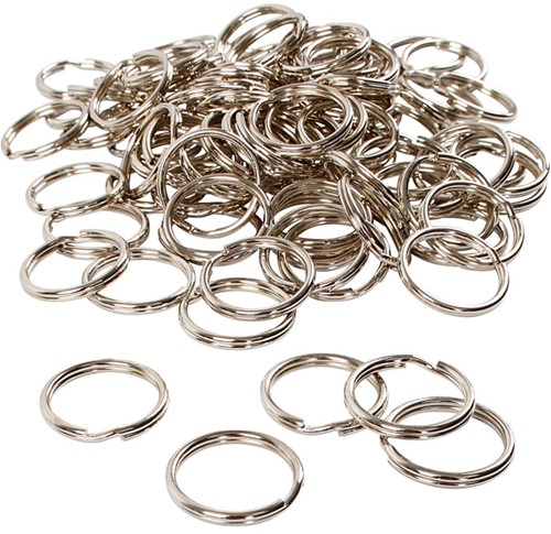 Sleutelring Creativ Company zilverkleurig 25mm 100 stuks-3