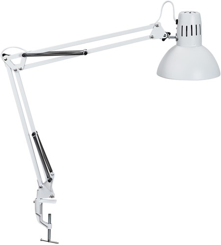 Bureaulamp MAUL Study tafelklem excl.lamp E27 wit 1 Stuk