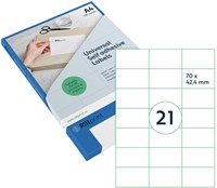 Etiket Rillprint 70x42.4mm mat transparant 525st 25 Vel