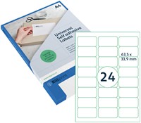 Etiket Rillprint 63.5x33.9mm mat transparant 600st 25 Vel