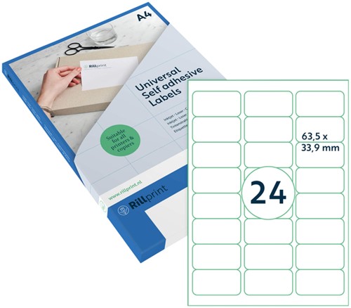 Etiket Rillprint 63.5x33.9mm mat transparant 600 stuks