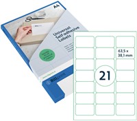 Etiket Rillprint 63.5x38.1mm mat transparant 525st 25 Vel