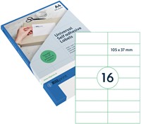 Etiket Rillprint 105x37mm mat transparant 400st 25 Vel