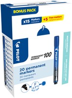 Viltstift PILOT SCA-100 rond F blauw 15+5 gratis 20 Stuk