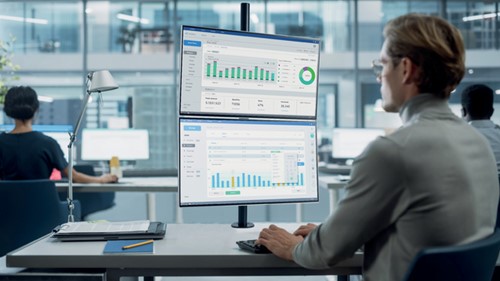 Monitorarm Kensington dubbele verticale bevestiging-3