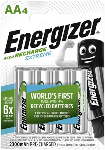 Batterij oplaadbaar Energizer AA 4st 4 Stuk